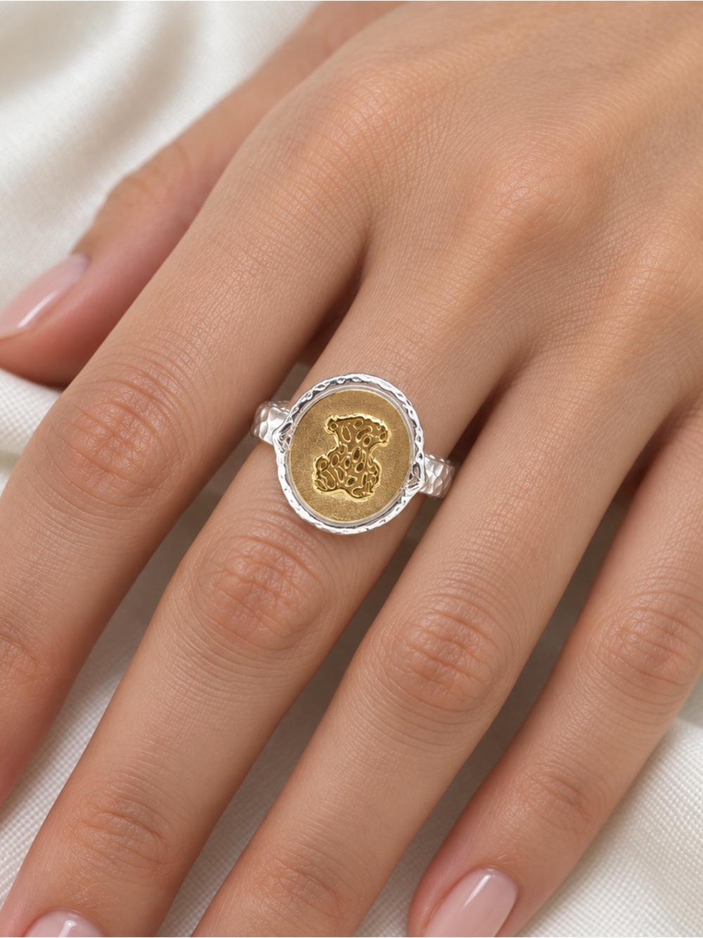 8 Elegant Gold and Silver Women's Ring 925